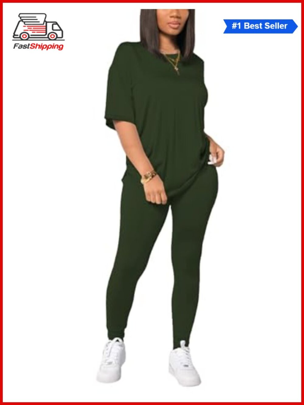✨HBQ Women 2 Piece Outfits Summer Sweatsuits Drop Shoulder Tracksuits Biker